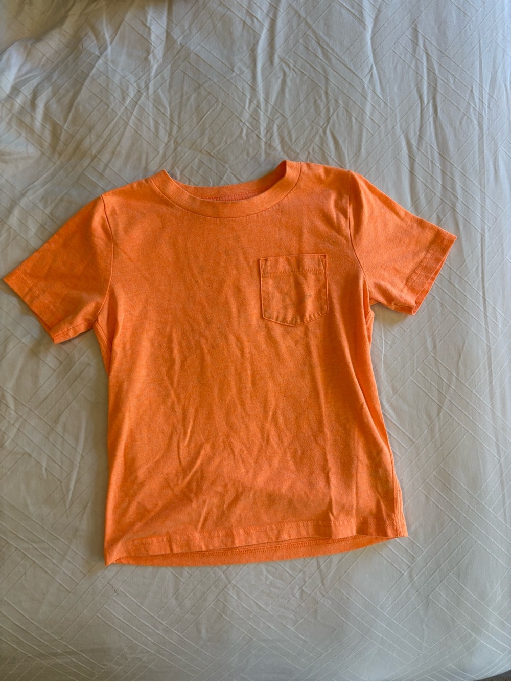Simple Orange Short Sleeve Pocket Tee for Kids